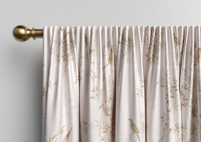Shabby Chic by Rachel Ashwell Bird Chinoiserie, Pink Tan - Made to Measure Curtains - Image 9